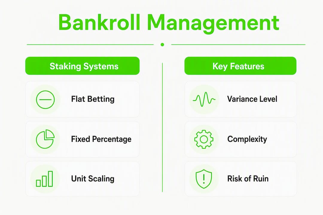 Infographic comparing bankroll management systems