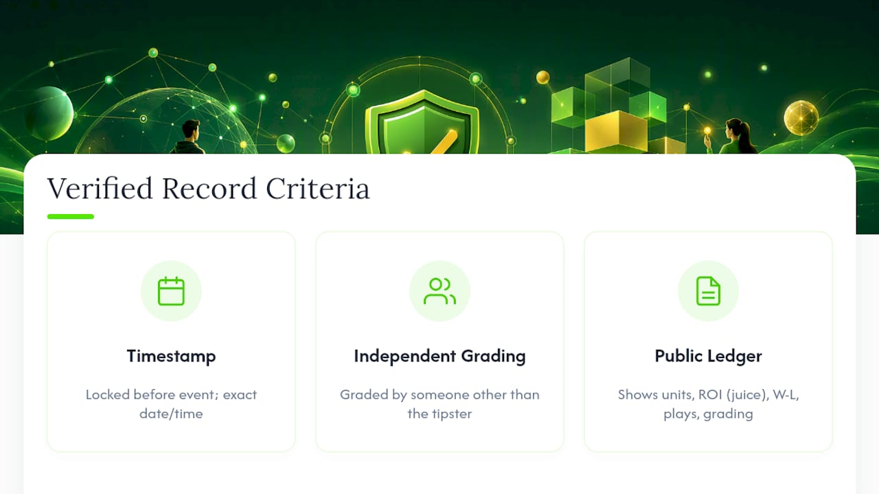 Diagram of verified betting record criteria