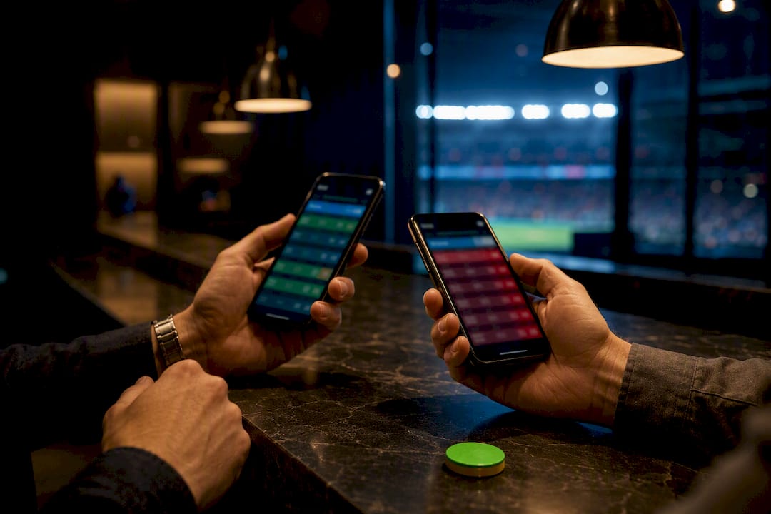 Two betting screens showing different game lines