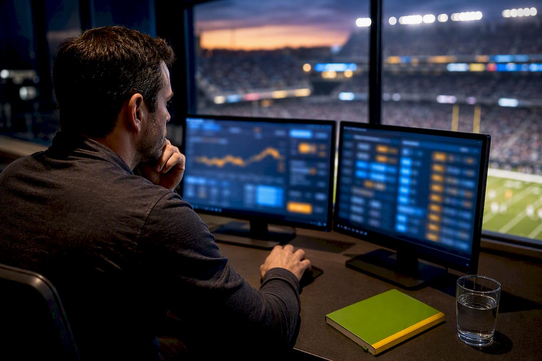 Analyst comparing NFL betting model signals