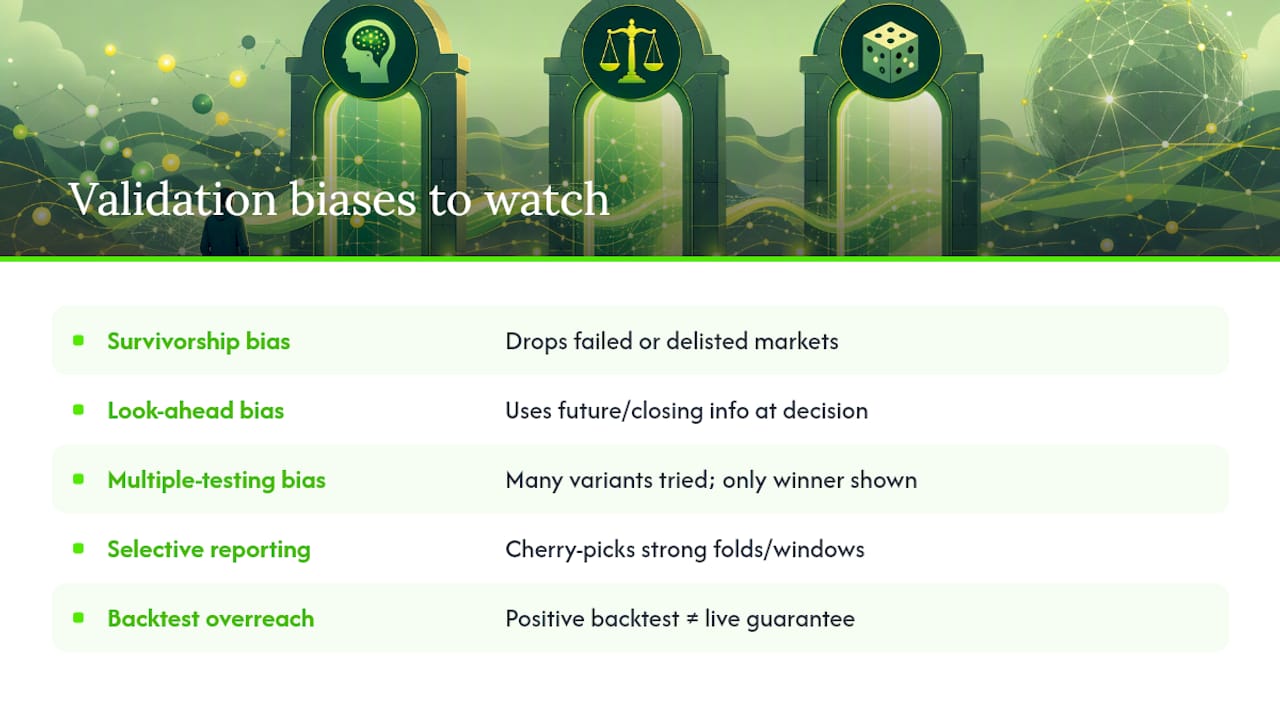 Common Pitfalls and Biases Unique to Betting Model Validation — overview diagram