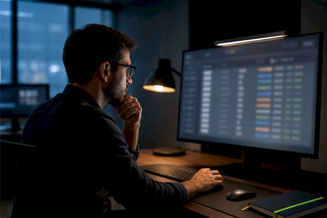 Reviewer checking a betting pick archive