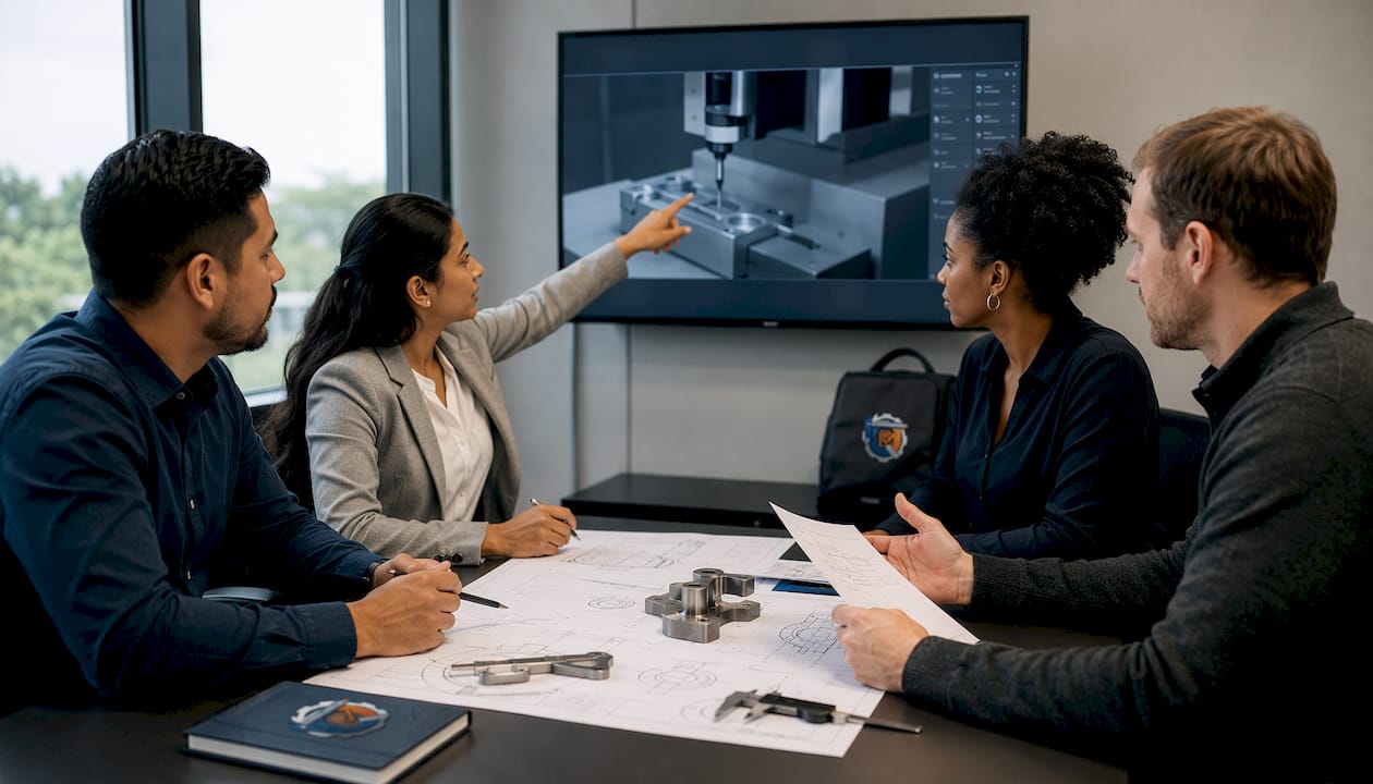 Team discussing digital and Excel inspection reports