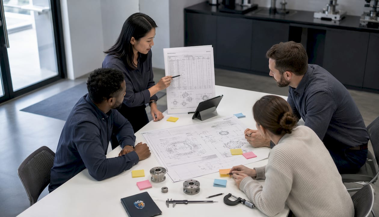 Team customizing FAI report templates in meeting