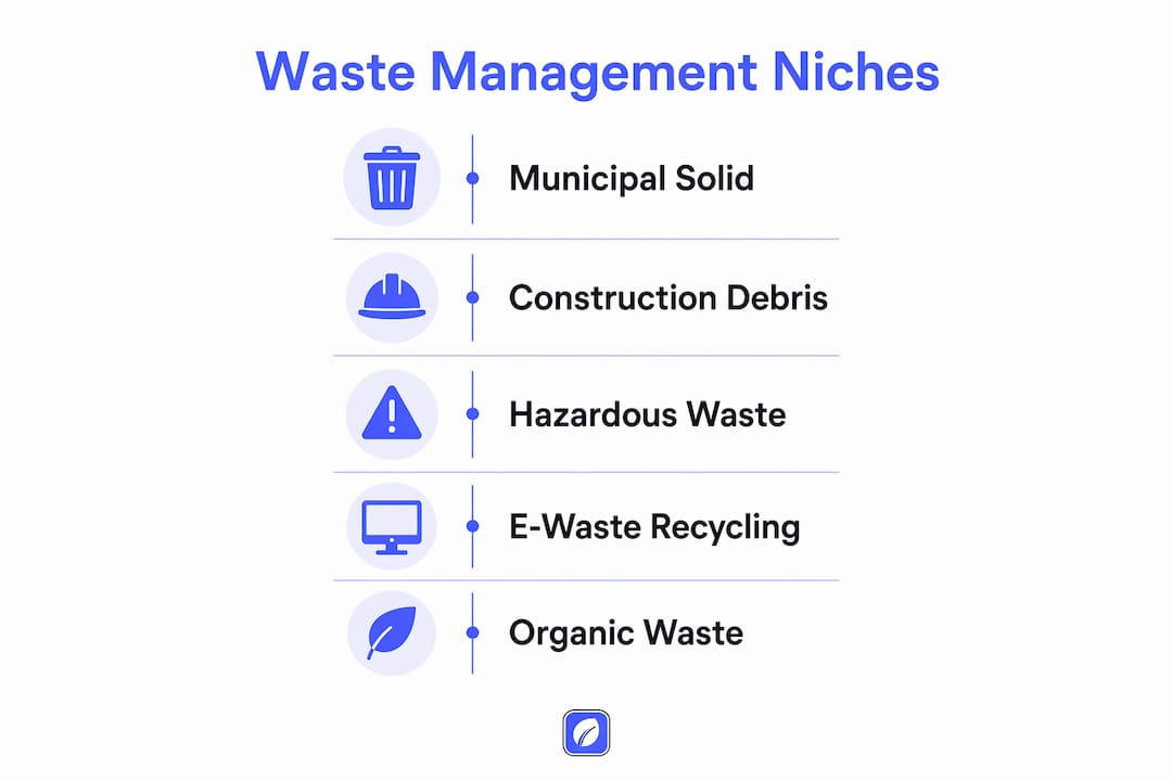 Infographic showing waste management niches