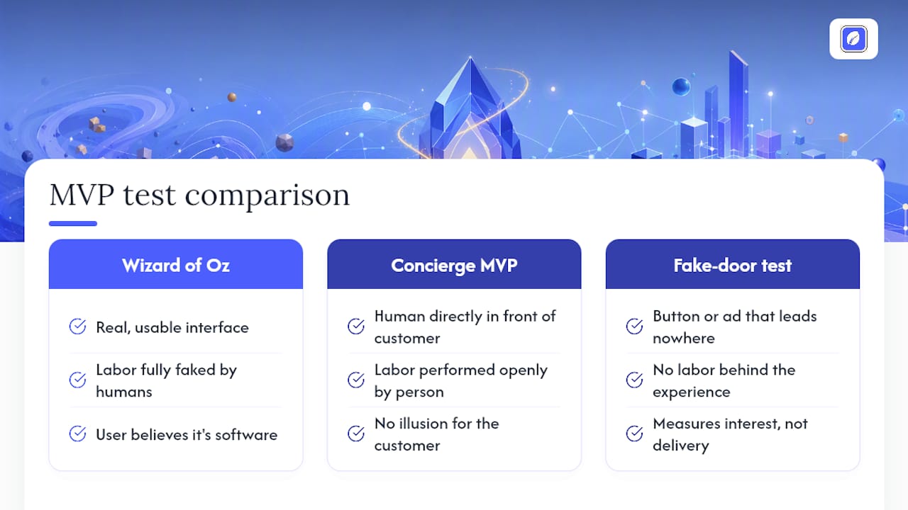 Comparison of three MVP validation tests