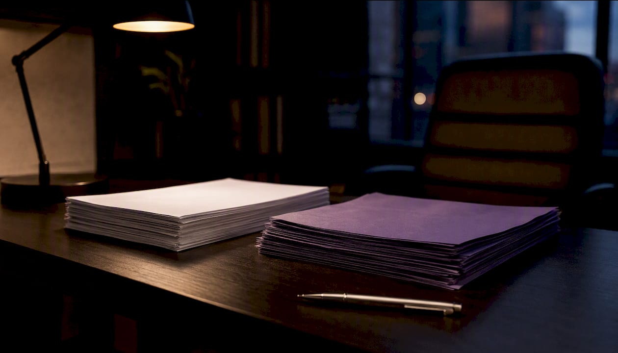 Stacks of short and long sentence printed pages