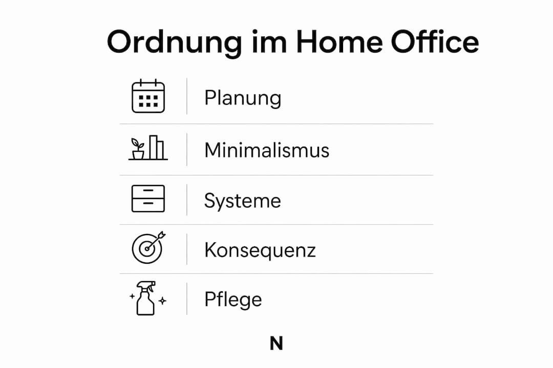 Übersicht: Tipps für mehr Struktur und Ordnung im Homeoffice