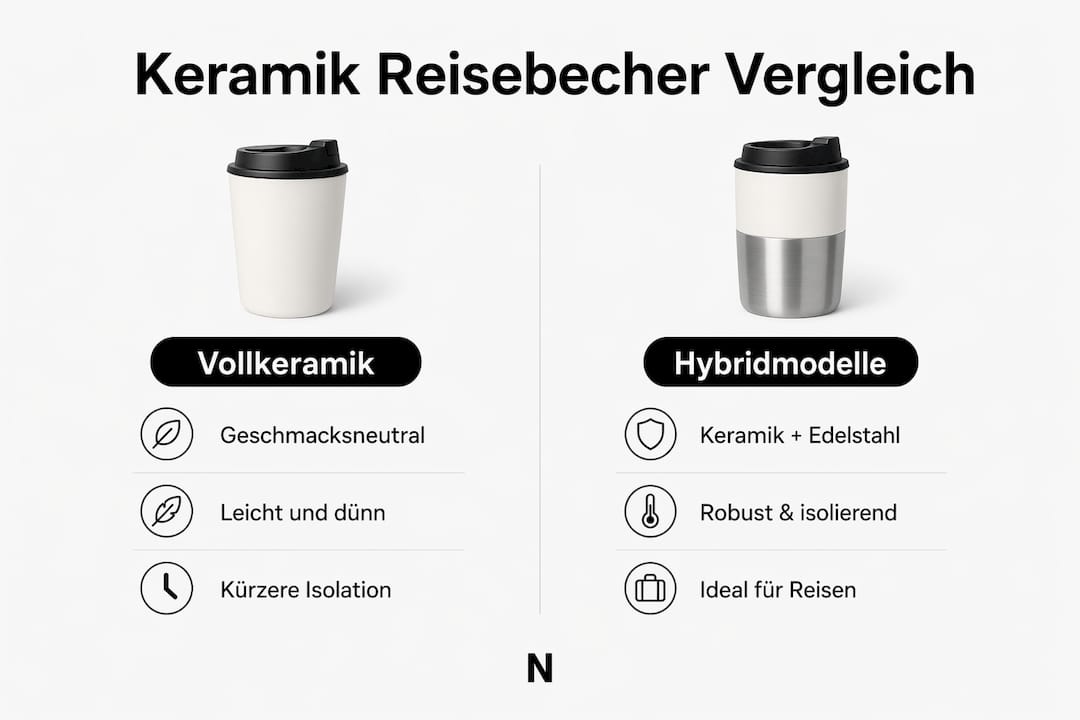 Infografik: Gegenüberstellung von Vollkeramik und Hybridmodellen