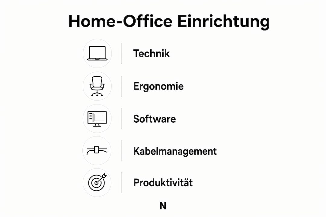 Infografik: Tipps für eine optimale technische Ausstattung und ergonomische Gestaltung im Homeoffice