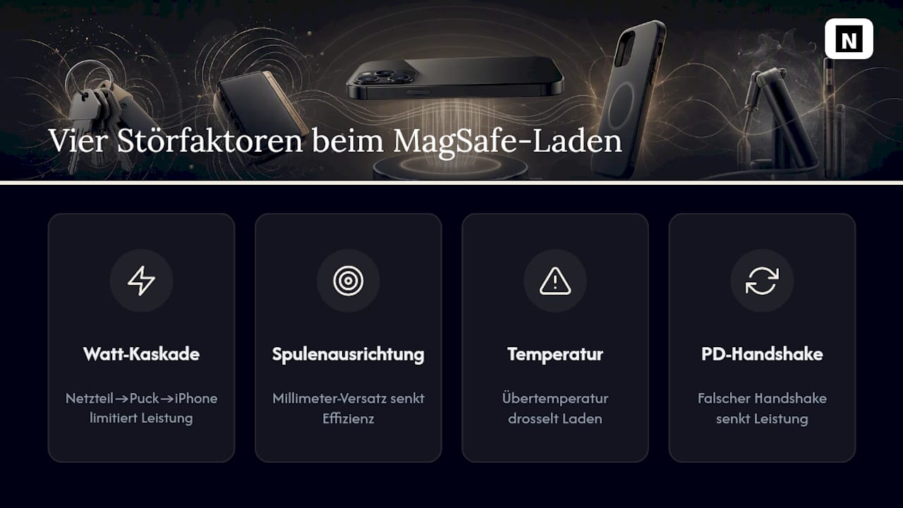 Diagramm der MagSafe-Ladefaktoren