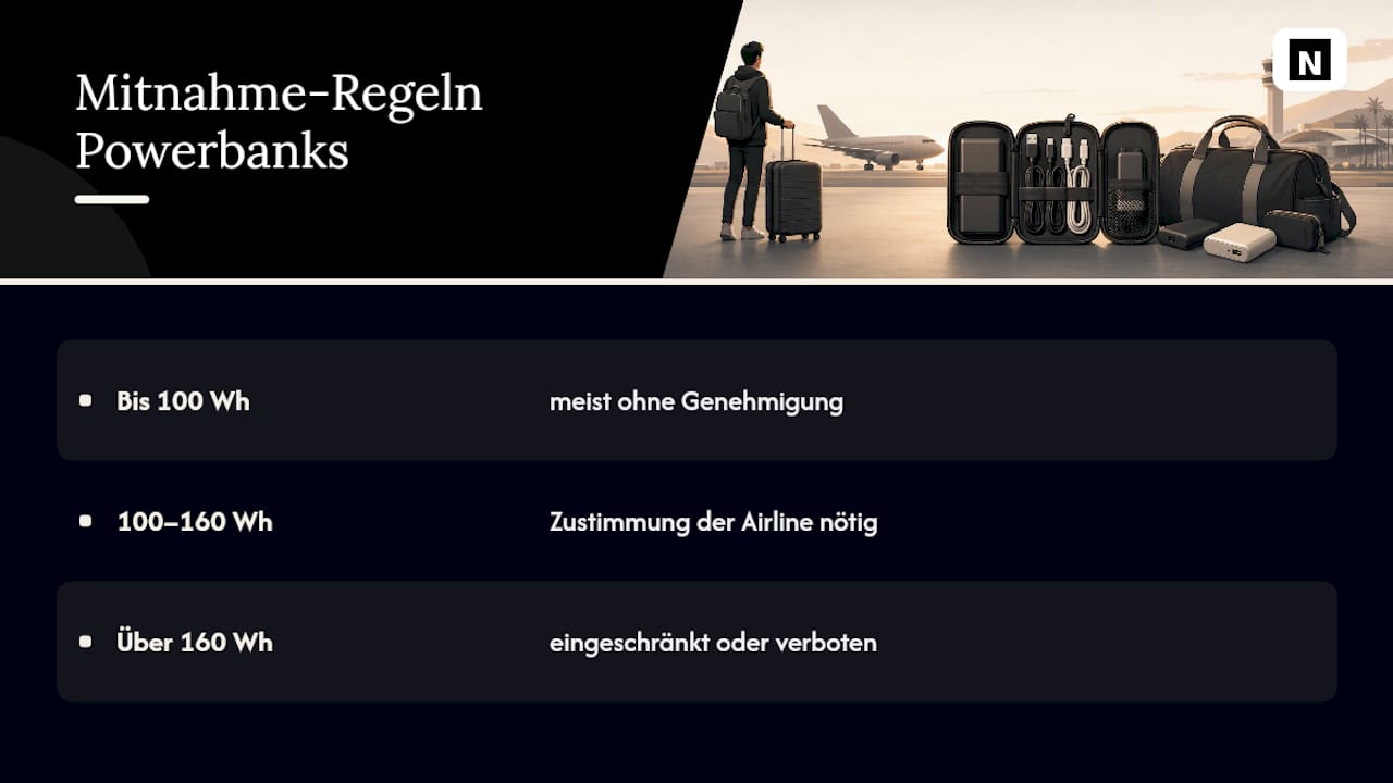 Powerbank-Beschränkungen für das Handgepäck