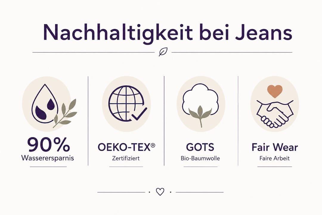 Grafik mit aktuellen Zahlen zur Nachhaltigkeit von Jeans in Europa