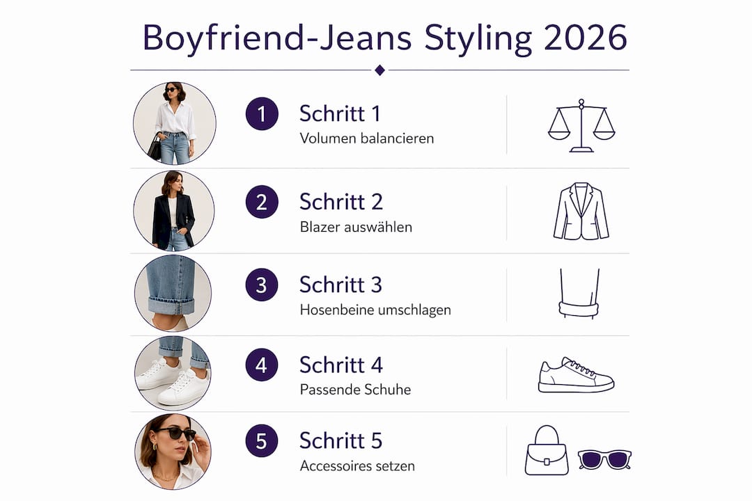 So stylst du Boyfriend-Jeans: Die wichtigsten Schritte für deinen Look 2026 auf einen Blick
