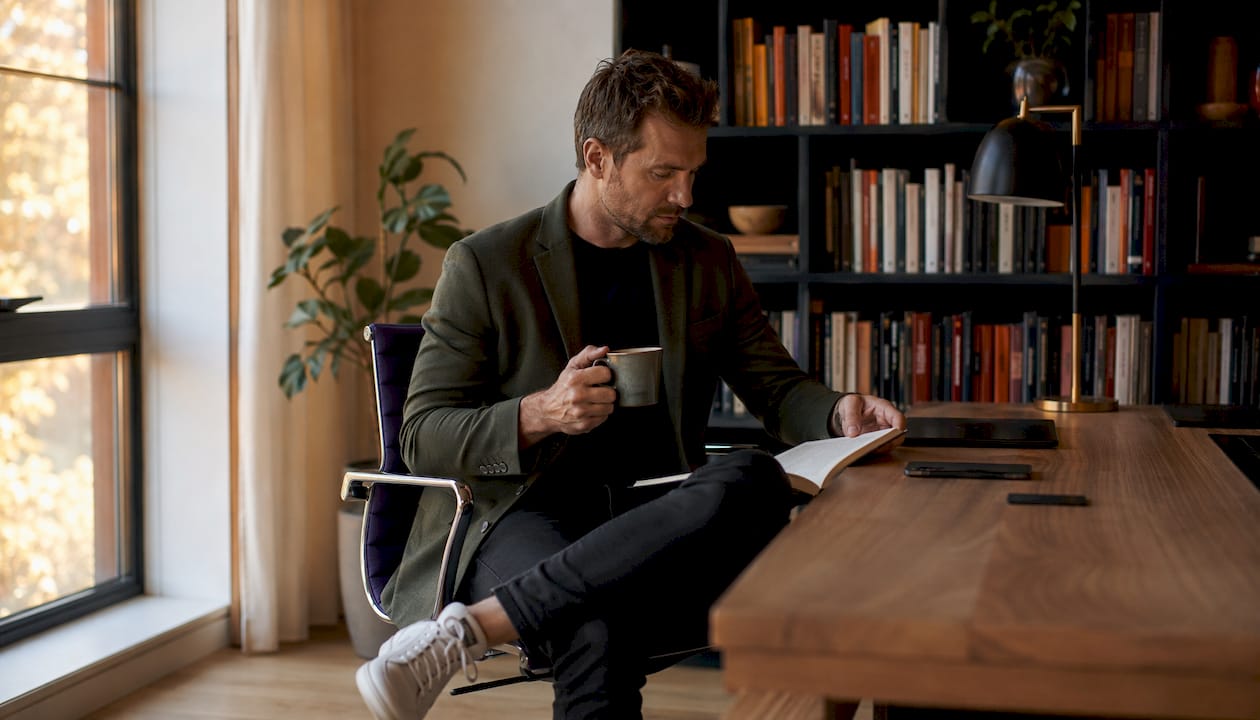 Lässiger Look für zuhause: Skinny Jeans und Blazer gekonnt kombiniert