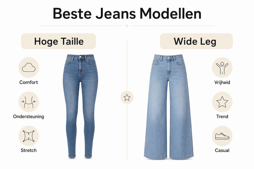 Infographic: de verschillen tussen high waist jeans en broeken met wijde pijpen