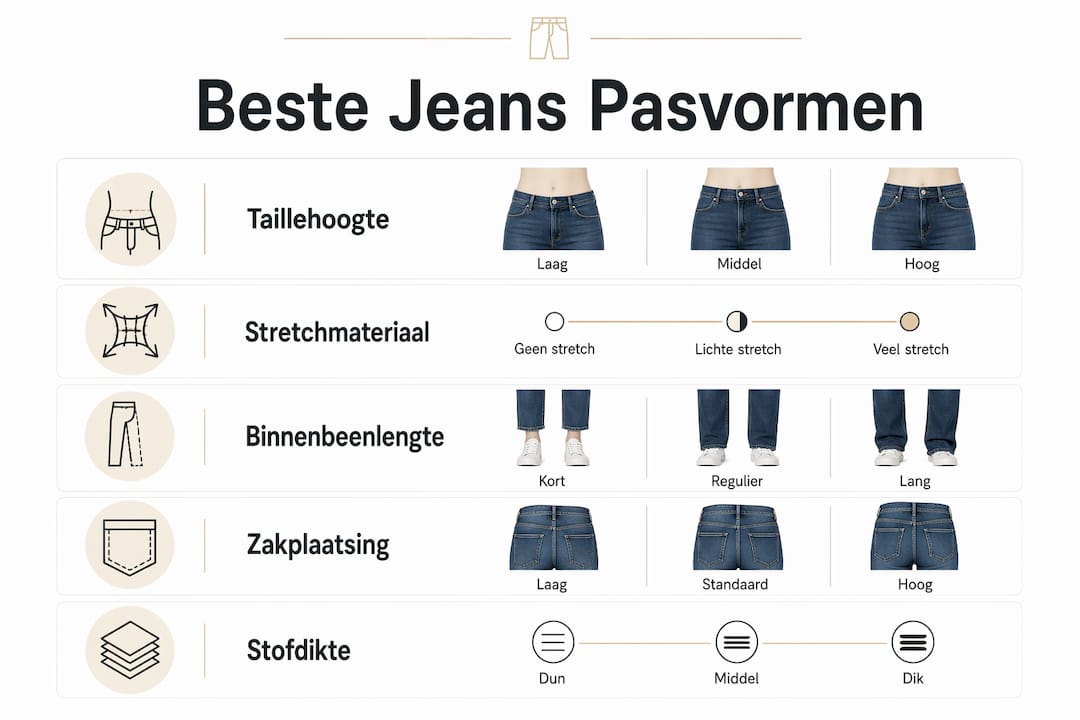 Overzicht: de belangrijkste kenmerken van verschillende jeans fits