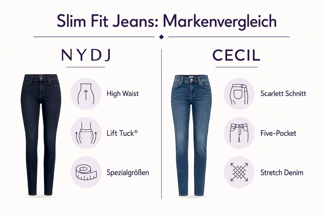 Slim Fit Jeans im Markenvergleich – Infografik