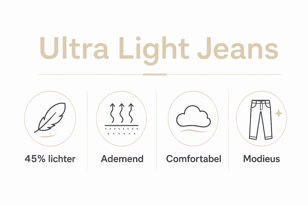 Infographic: de pluspunten van ultralichte jeans op een rij