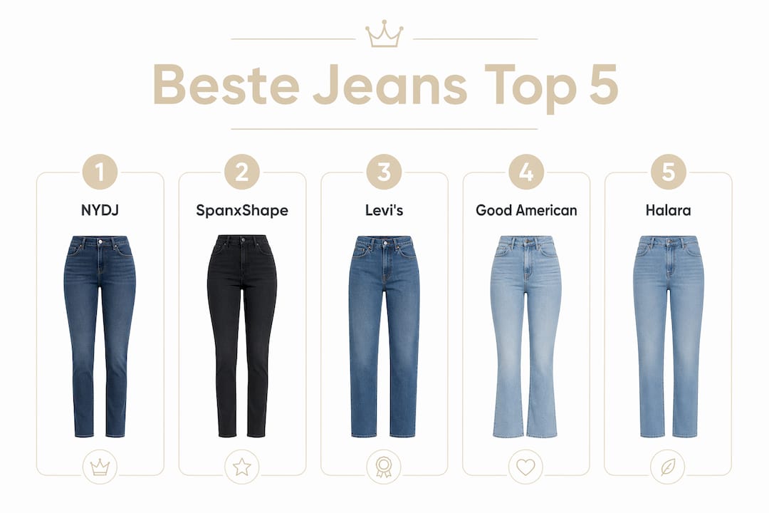 Infographic: de vijf beste jeans voor een flatterende look bij een buikje