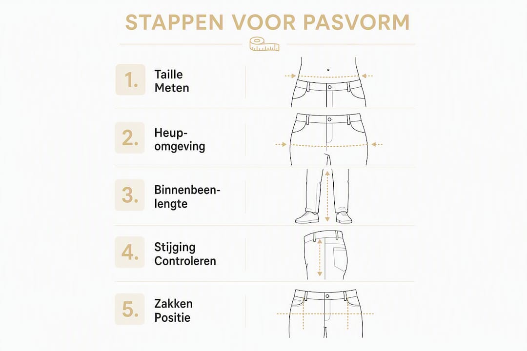 Infographic: vijf tips voor de perfecte pasvorm van een linnen broek als je kleiner bent