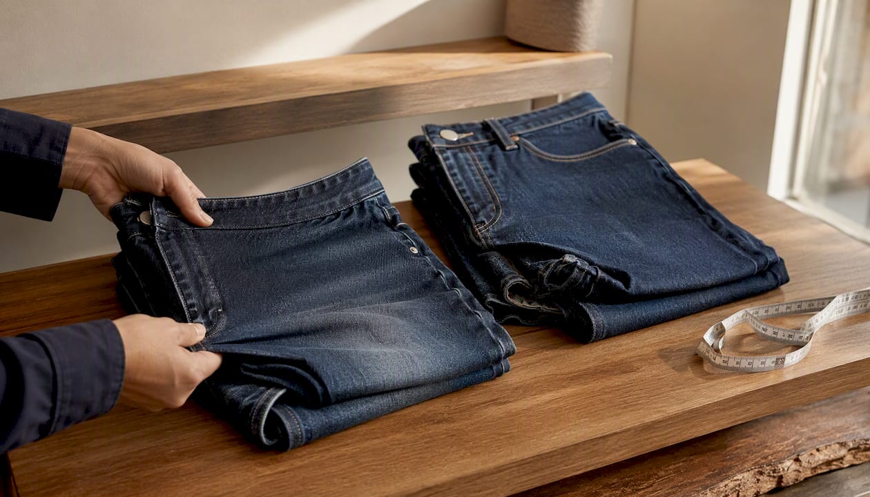 Entdecken Sie in unserer Boutique die feinen Unterschiede zwischen Jeans aus Stretch-Denim und klassischem, festem Denim – mit liebevollen Details und hochwertiger Verarbeitung.