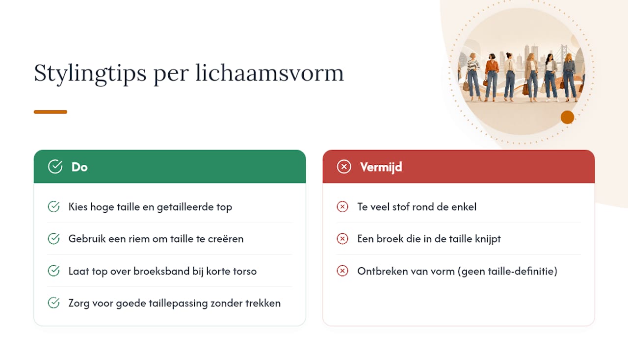 Straight leg jeans stylen per lichaamsvorm — overview diagram