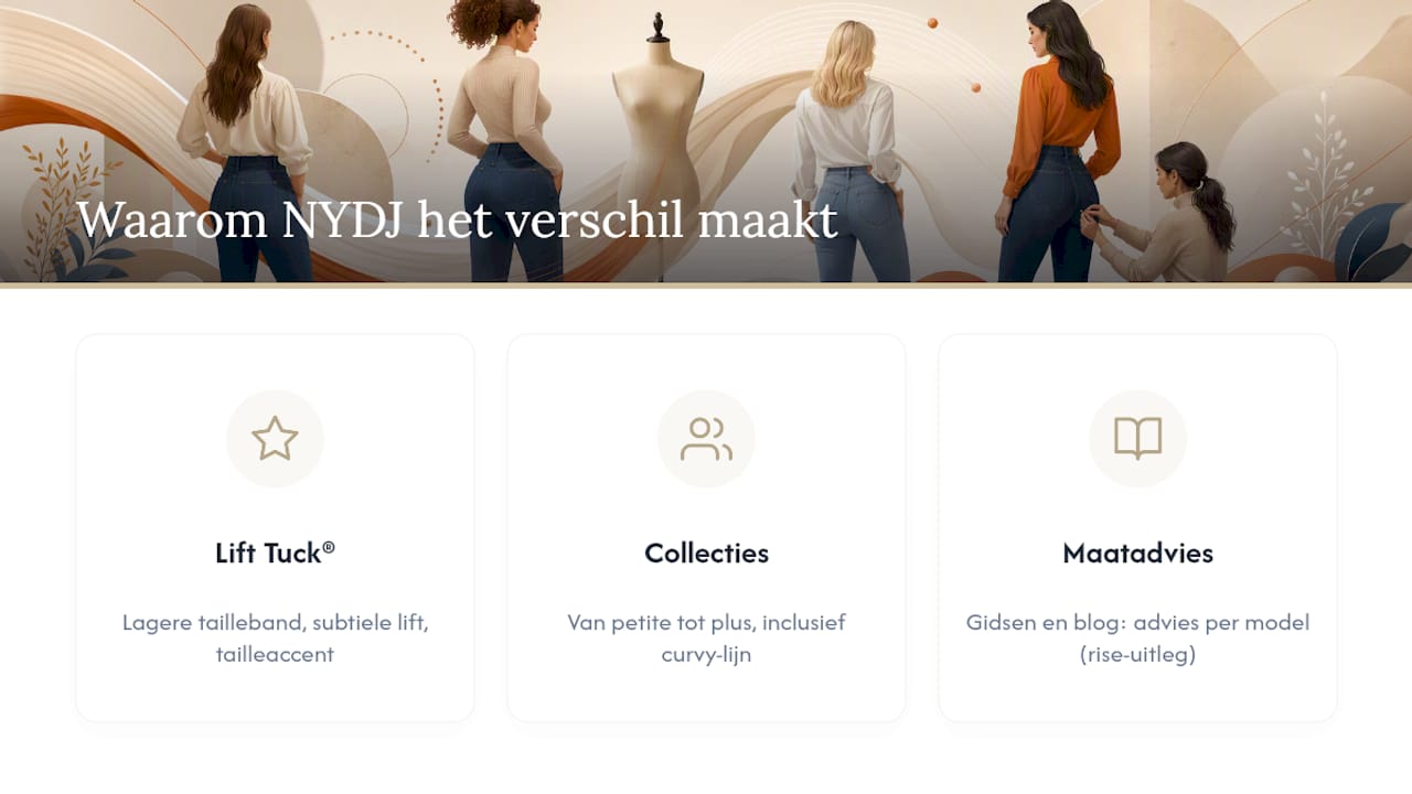 Waarom NYDJ's pasvormexpertise het verschil maakt — overview diagram