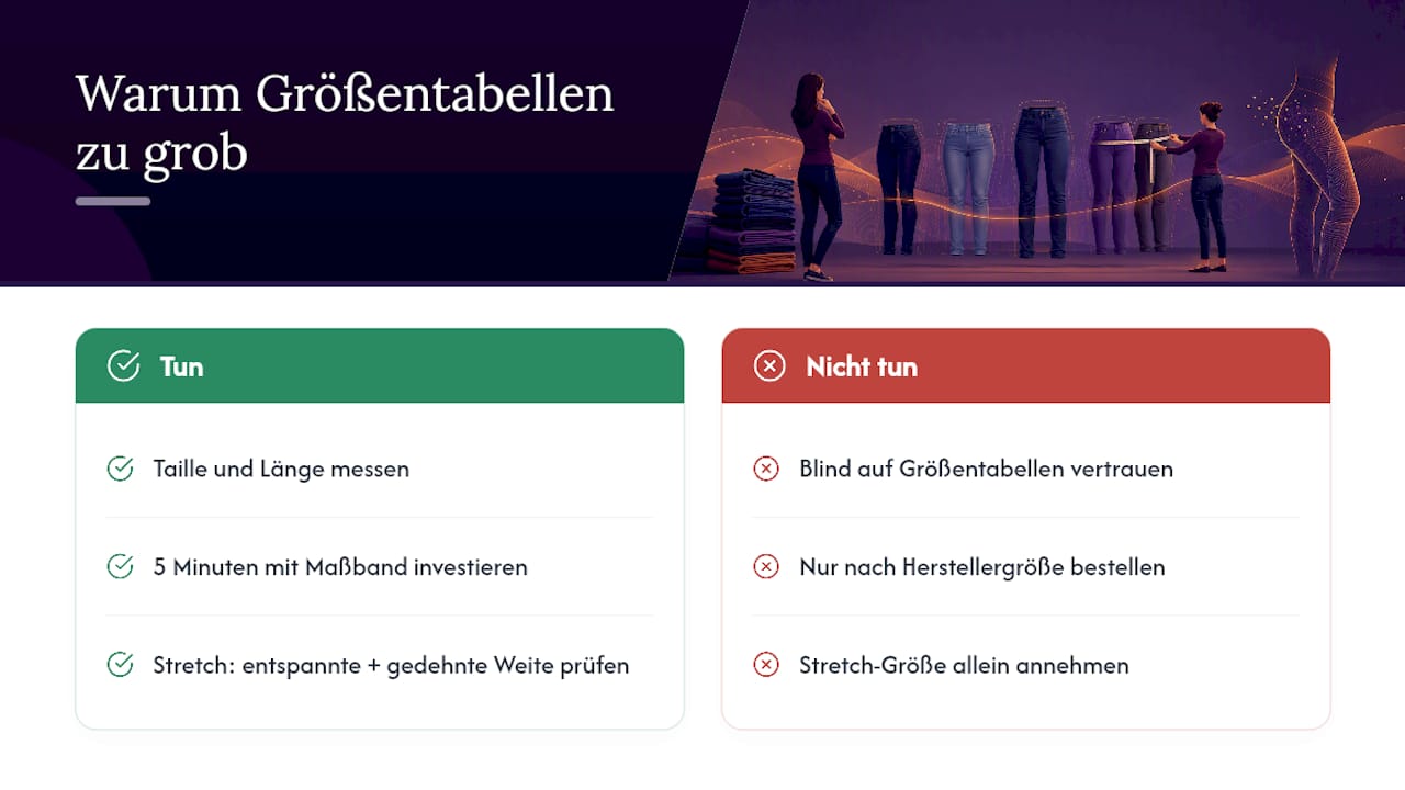 Warum die meisten Jeans-Größentabellen zu grob sind — overview diagram