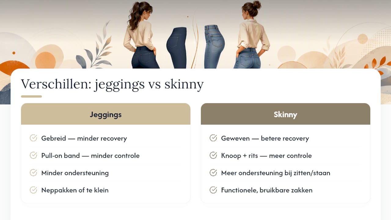 Vergelijking tussen jeggings en skinny jeans