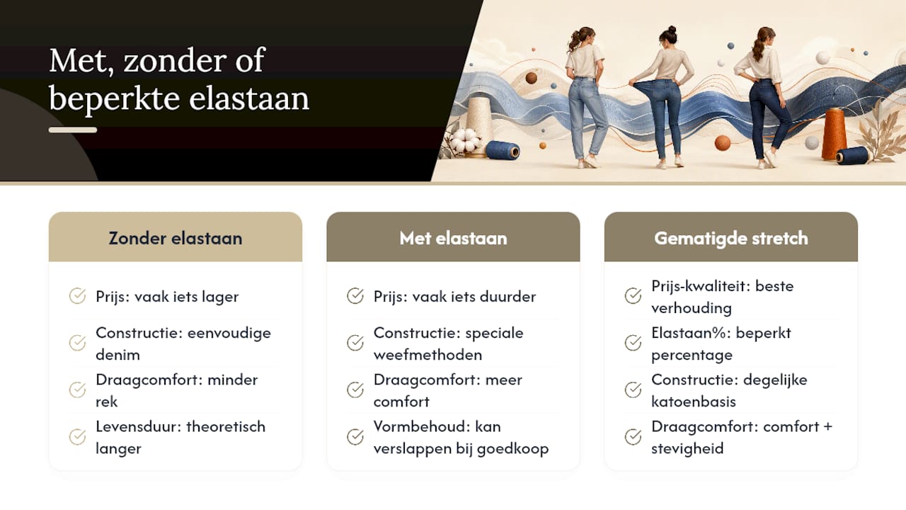 Zijn jeans met elastaan duurder dan zonder? — overview diagram