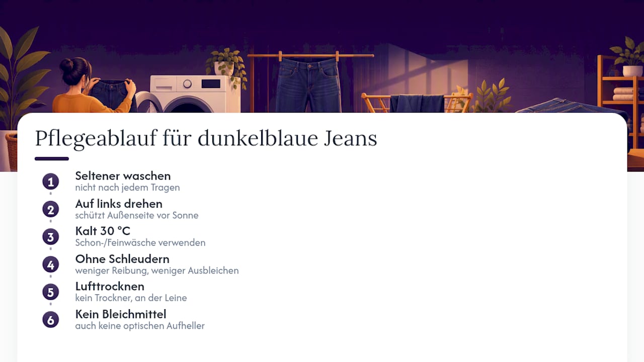 Pflegehinweise für dunkelblaue Jeans