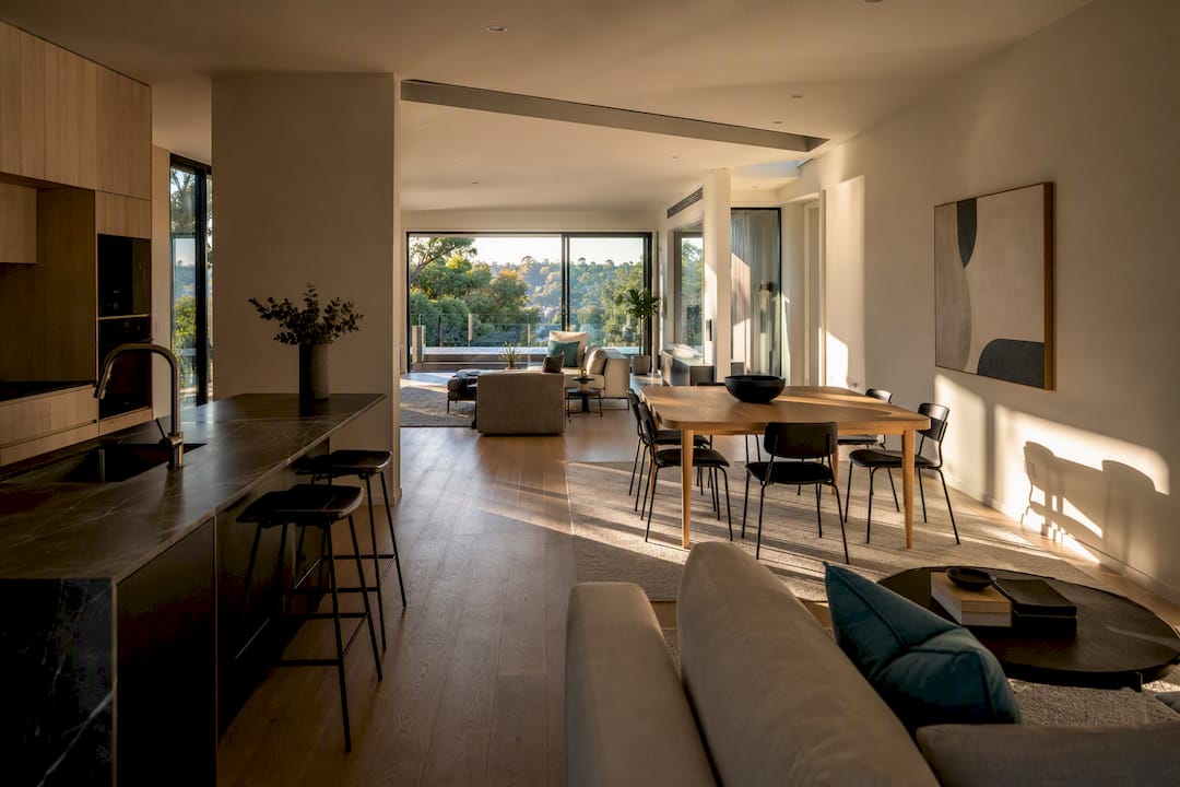 Renovated open-plan kitchen living area