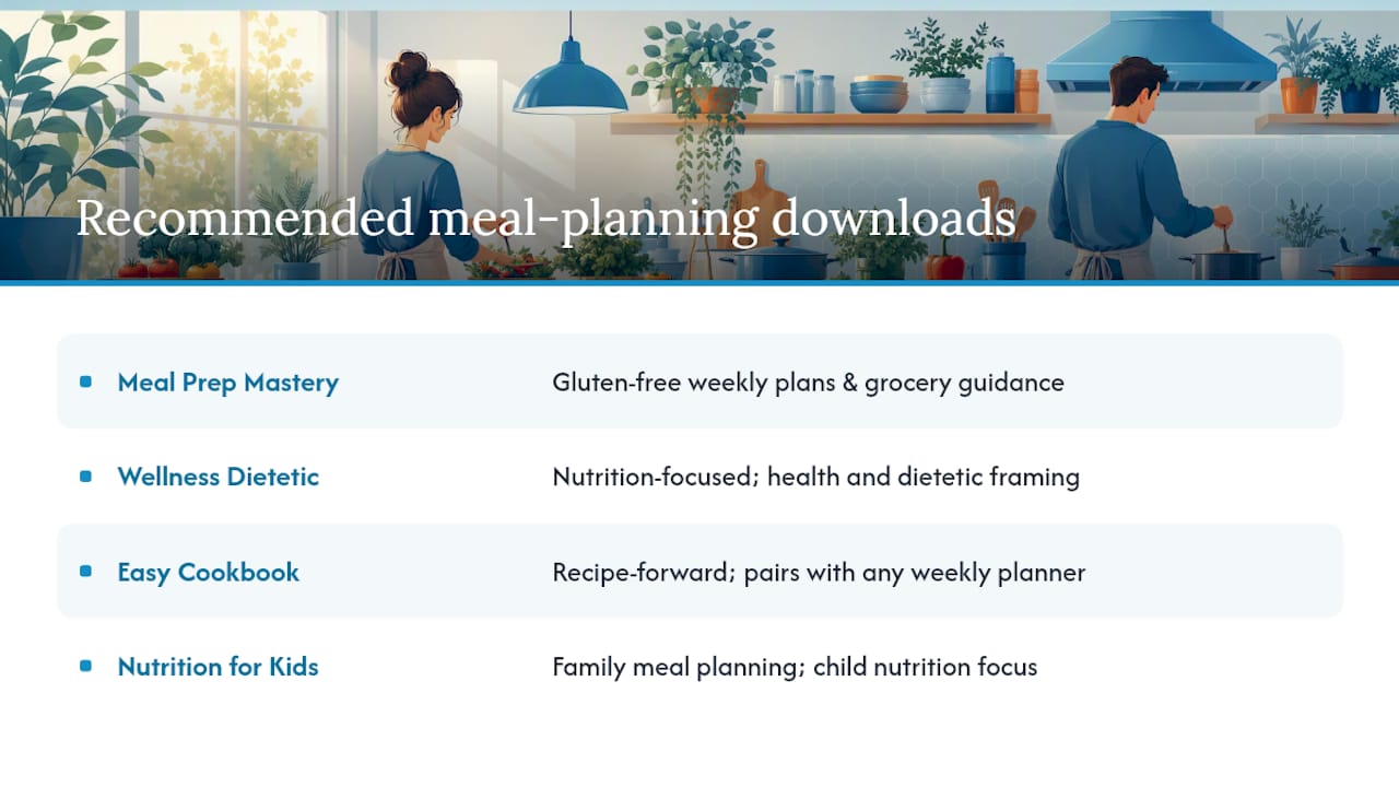 Recommended meal-planning downloads from Ebook-warehouse — overview diagram