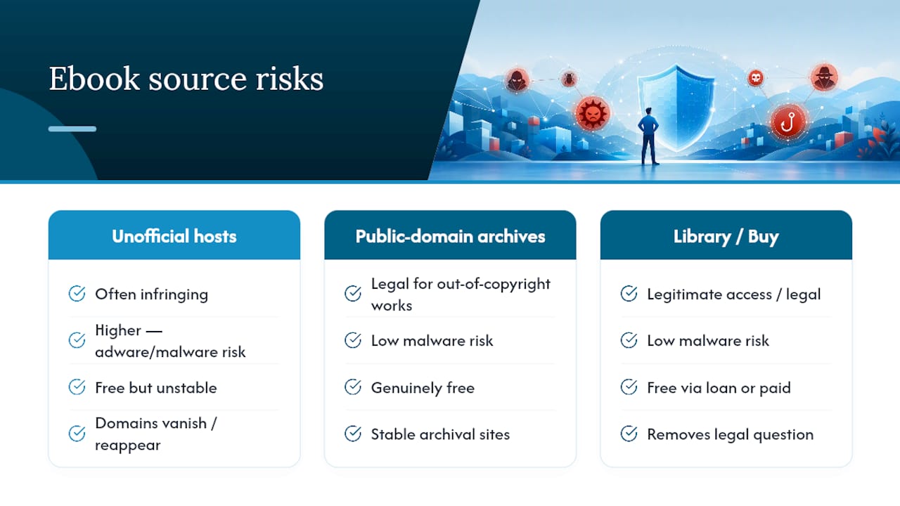 Legal and Copyright Risks of Downloading Free PDF Ebooks — overview diagram