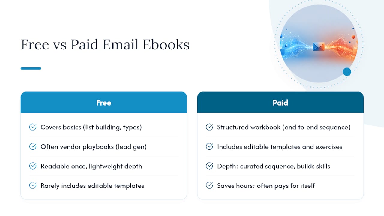 Free vs. Paid Email Marketing Ebooks: What You Actually Get — overview diagram