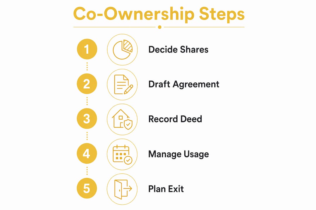 Infographic illustrating co-ownership steps
