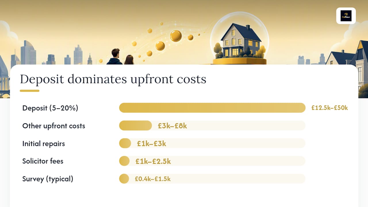 What costs should you budget for when buying your first home? — overview diagram
