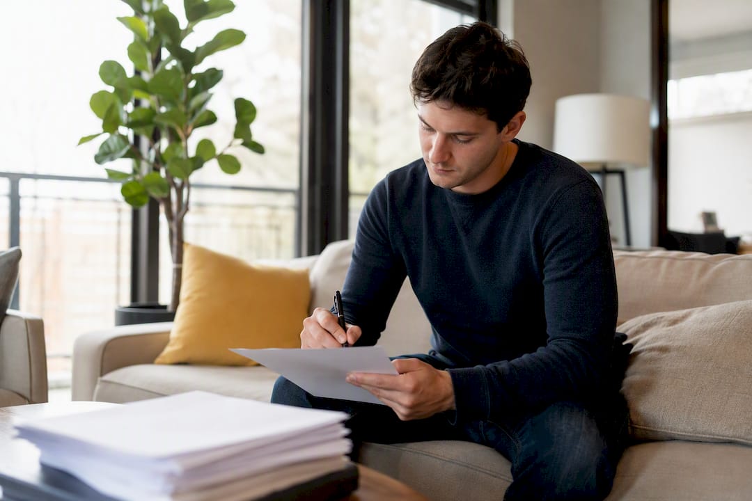 Person signing a blank gift deposit letter