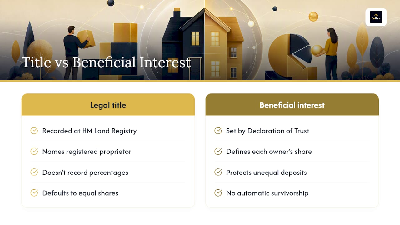 Diagram comparing title and beneficial ownership
