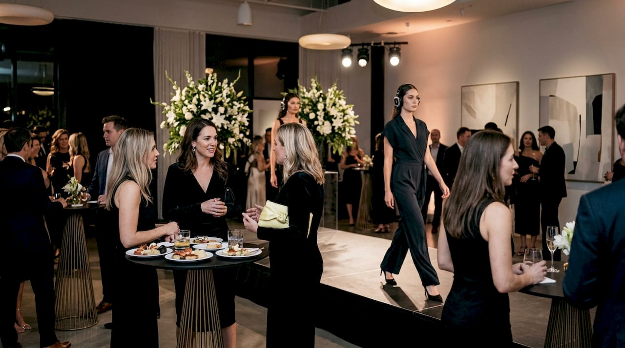 Stylish product launch gala runway event