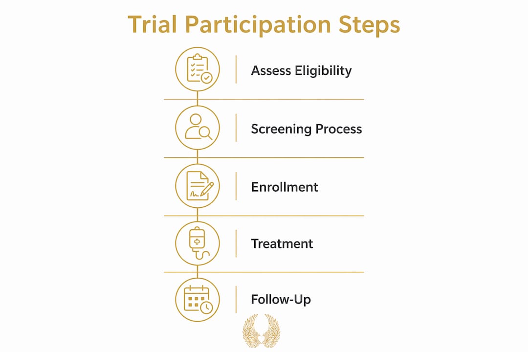 Infographic showing steps in pancreatic cancer trial participation