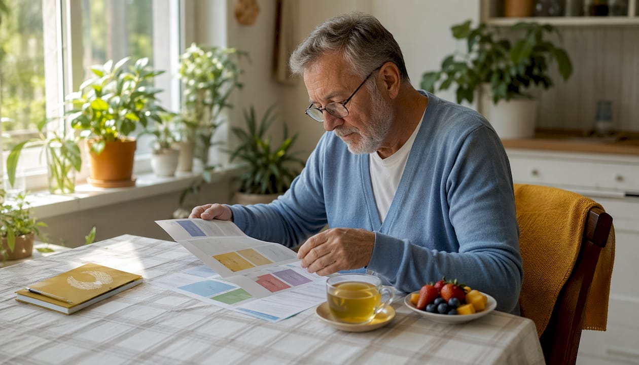 Hands holding cancer screening guideline pamphlet