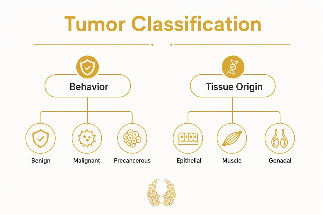 Infographic showing tumor classification hierarchy