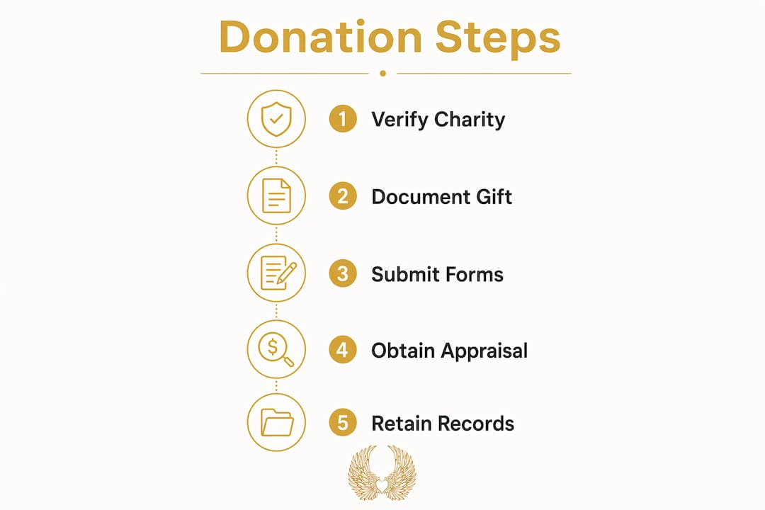 Infographic illustrating donation process steps