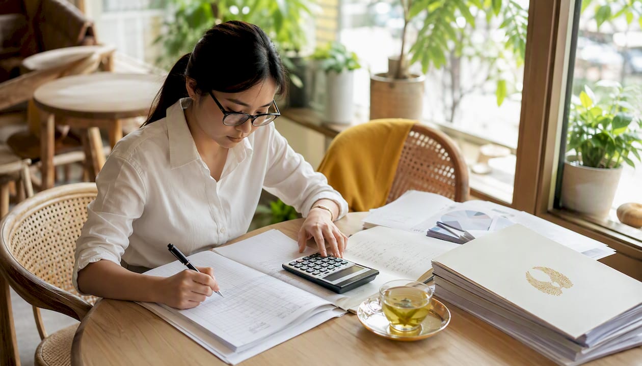 Accountant recording nonprofit financial data