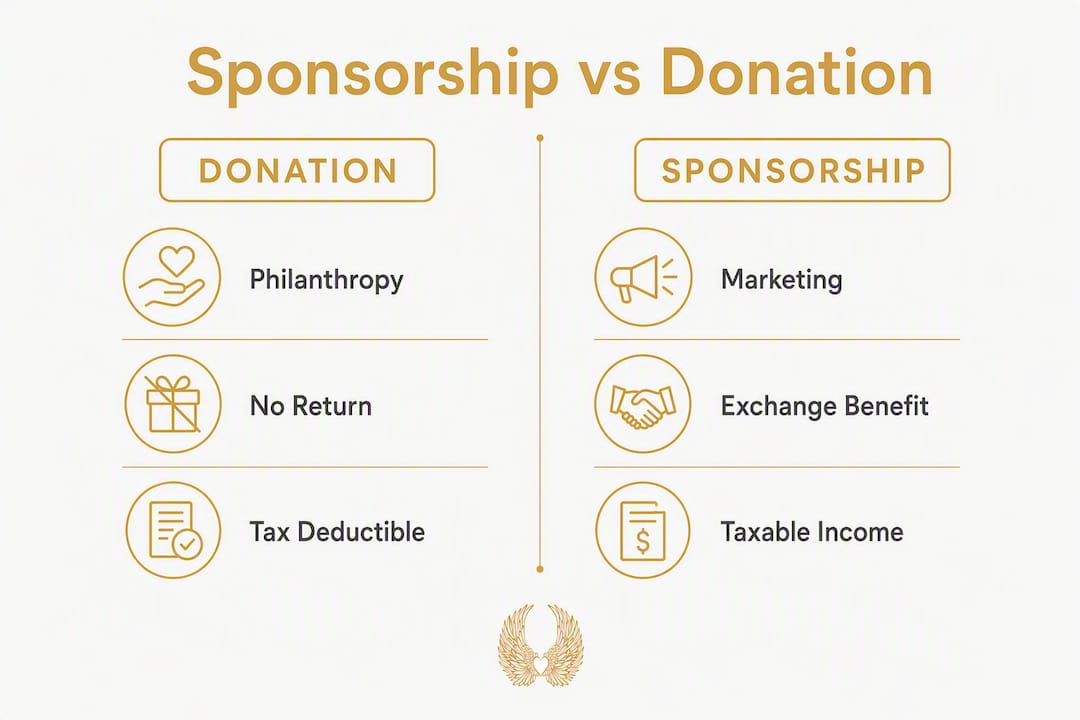Infographic comparing donation and sponsorship