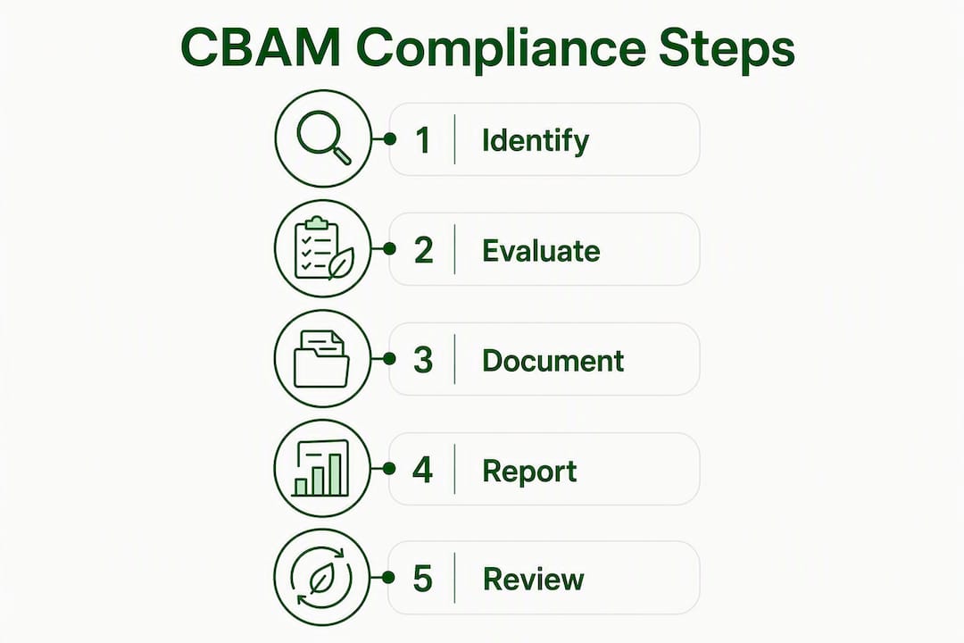 Infographic outlining CBAM compliance steps