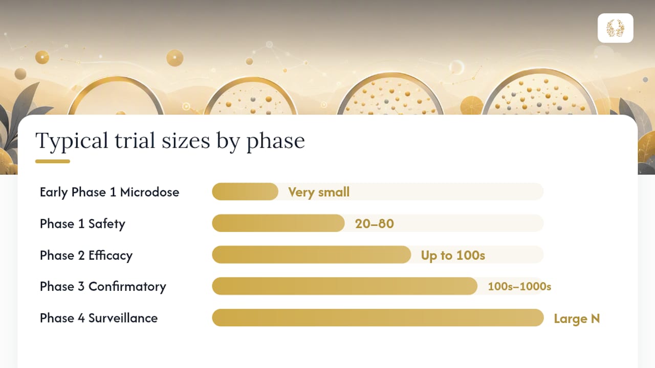 Diagram comparing clinical trial phases and features
