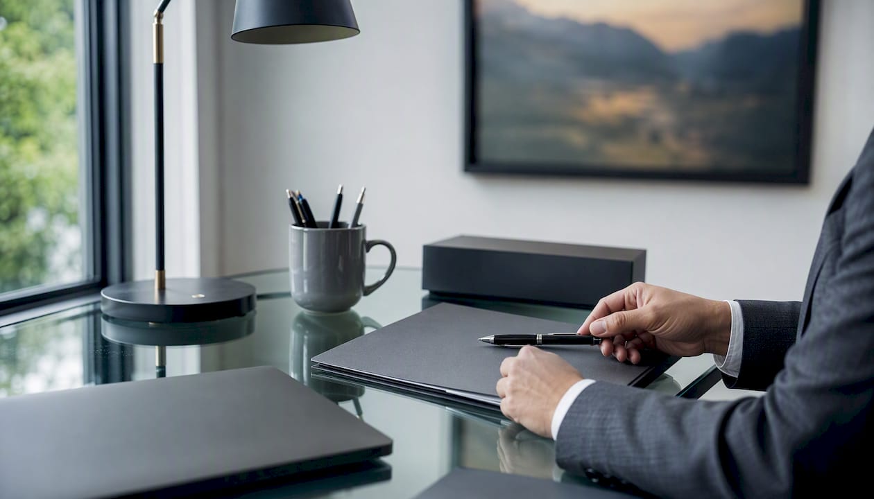 Hands and legal documents for charitable trust setup
